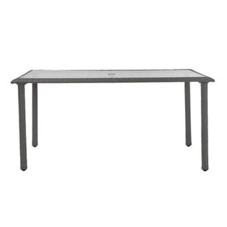 Huseman Rectangular Glass Outdoor Dining Table