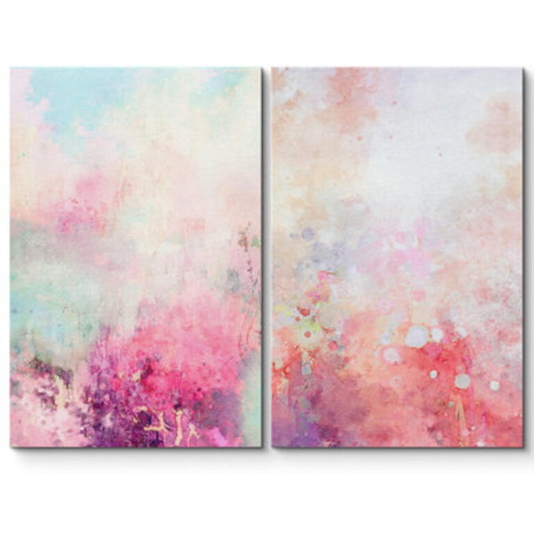 SIGNLEADER Framed Canvas Print Wall Art Set Pastel Rainbow Paint Landscape Abstract Shapes Illustrations Minimalism Decorative Zen Colorful For Living Room Bedroom Office