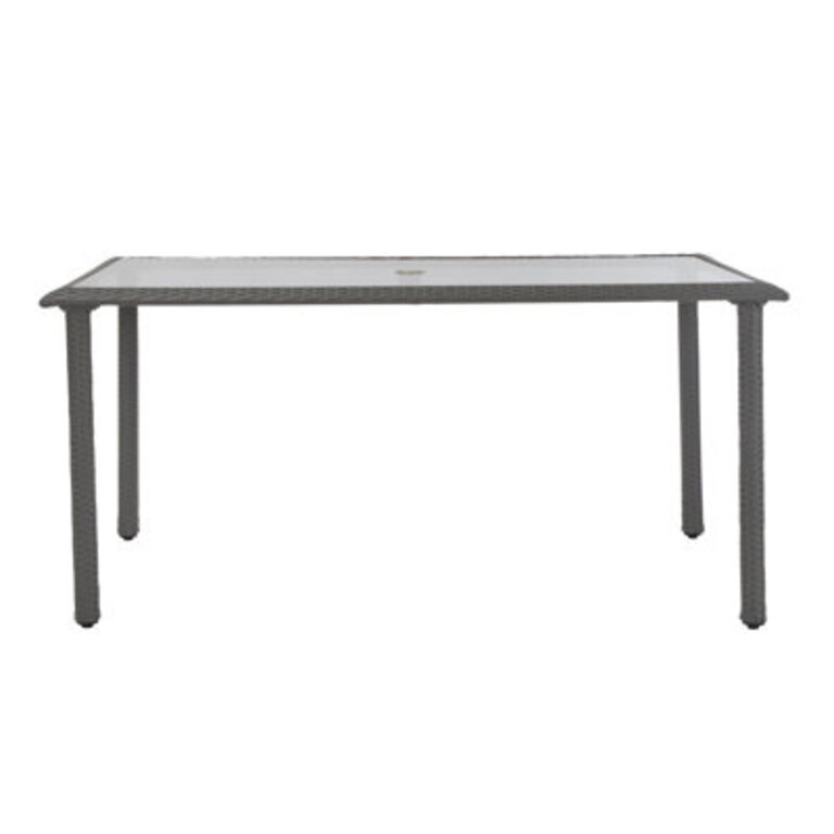 Huseman Rectangular Glass Outdoor Dining Table