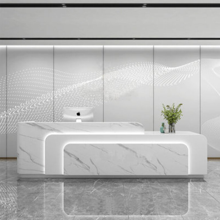 Simple Modern Company Reception Desk Rectangular Laminate Reception Desk