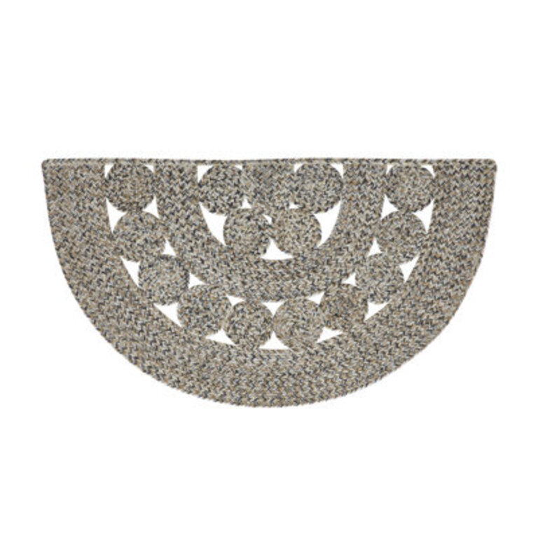 Marqavious Geometric Hand Braided Half Circle 175 x 3 Recycled PET Indoor  Outdoor Area Rug in Gray