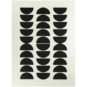 Goosby Geometric IvoryBlack Area Rug