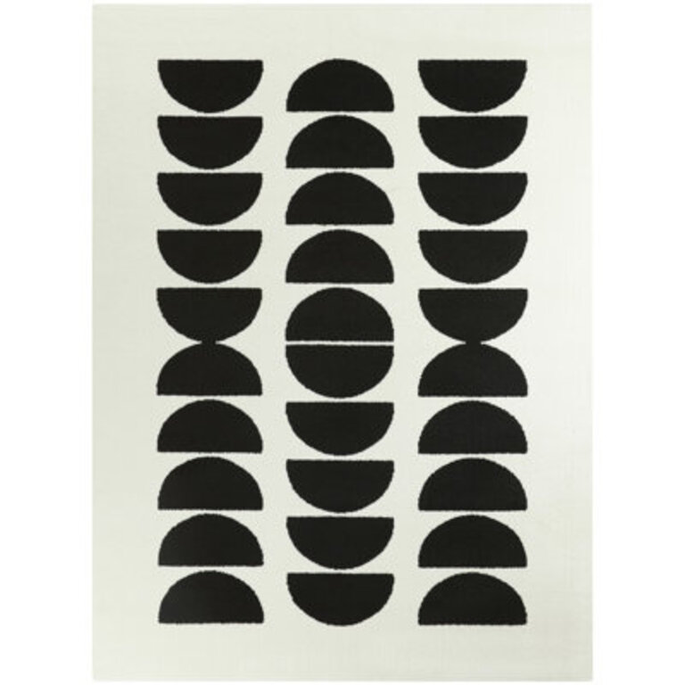 Goosby Geometric IvoryBlack Area Rug