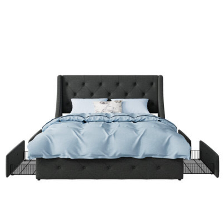 Brij Upholstered Low Profile Storage Platform Bed