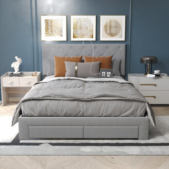 Zoje Upholstered Storage Bed With Usb Outlet