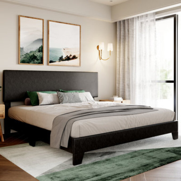 Avel Simple Rectangular Upholstered Platform bed