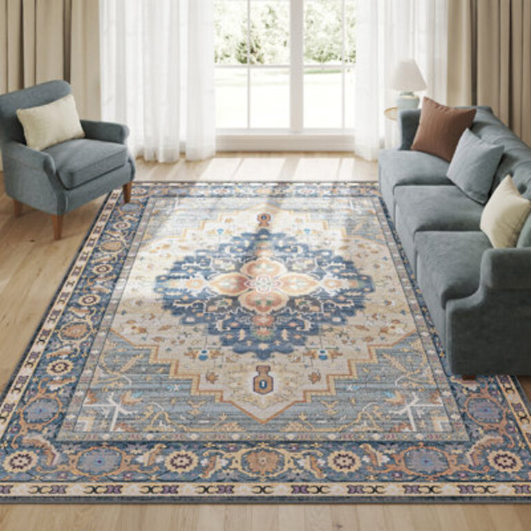 Anahli Area Rug Non-Slip Carpet Traditional Vintage Style Machine WashableRectangle 810