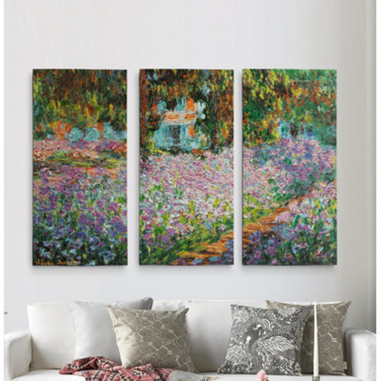 Irises in Garden Multi-Piece Painting Print by Claude Monet