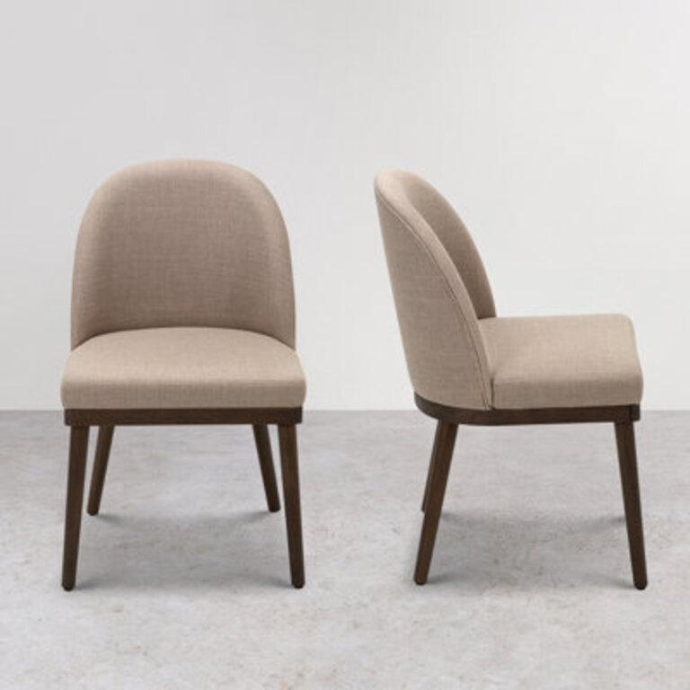 Wide Cushioned Solid Wood Dining Chairs