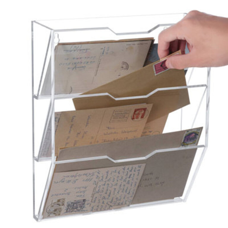 3-Tier Wall-Mounted Acrylic Mail Letter Holder