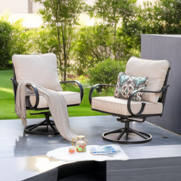 Arriona Swivel Patio Lounge Chair with Cushions