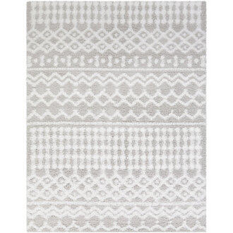 Covina Geometric Shag Gray Area Rug