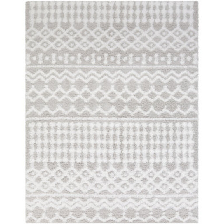 Covina Geometric Shag Gray Area Rug