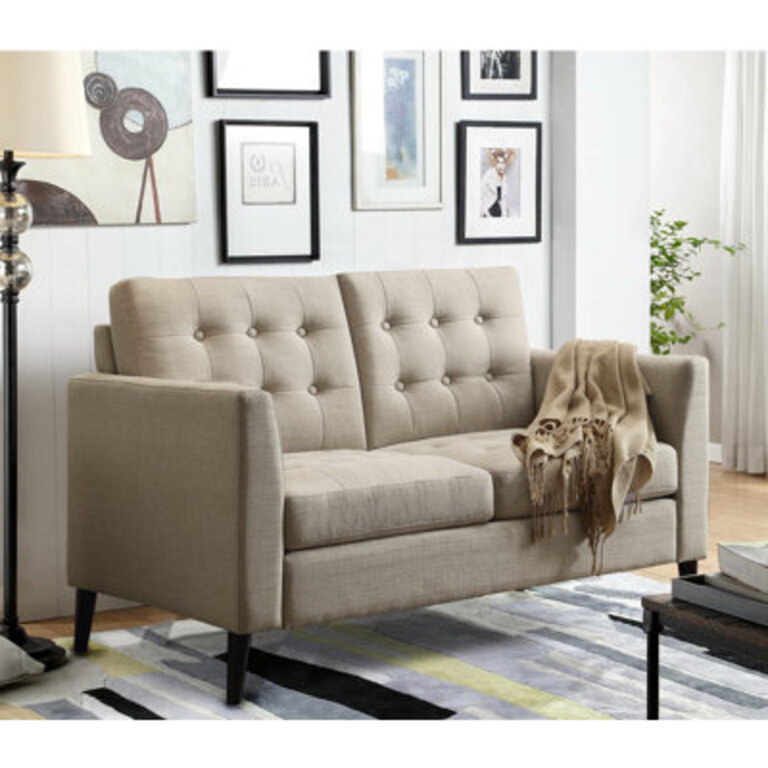 Brayle 50 Linen Square Arm Loveseat