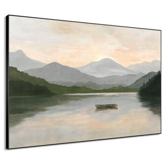Frame Assembly Required Serene Mountain Lake Scene at Sunset Landscape Home Decor Extra Large Wall Art Print Frame Assembly Required