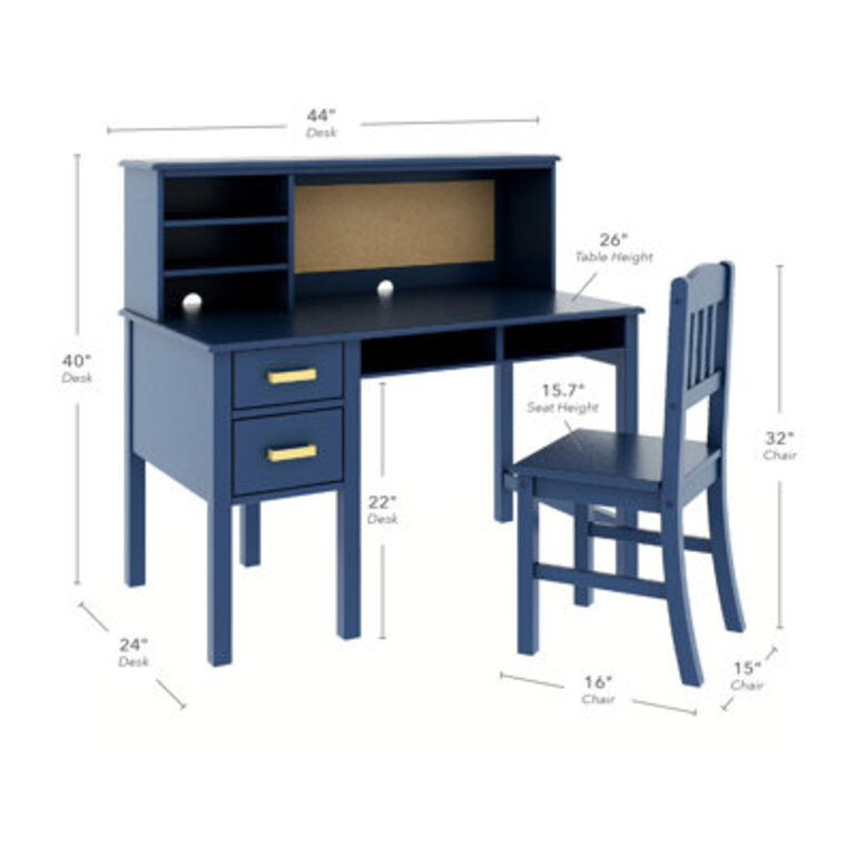 Taiga Writing Desk with Hutch and Chair Set