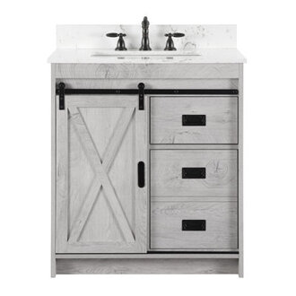 Jillian 30 Single Bathroom Vanity with Engineered Stone Top
