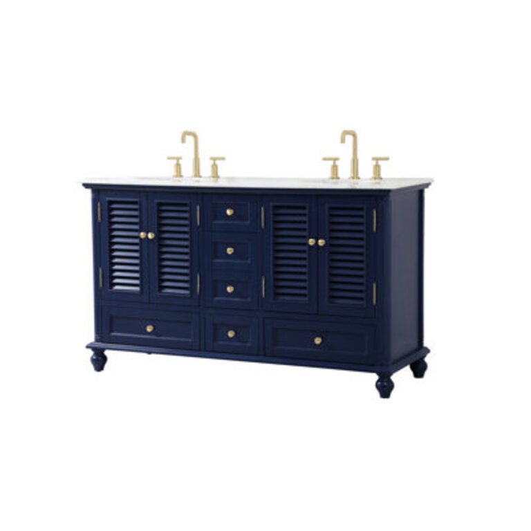 Hansford 60 Double Bathroom Vanity with Marble Top