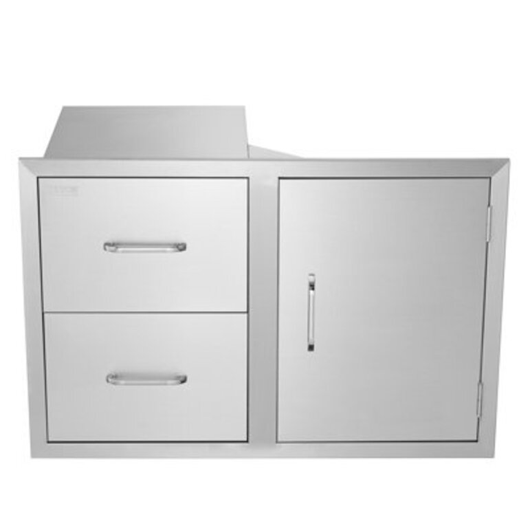 33 Stainless Steel Drop-In Door  Drawer Combo