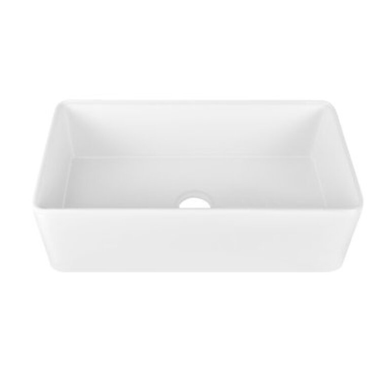 Grove 30 L X 18 W Rectangular White Single Basin Fireclay Farmhouse  Apron Kitchen Sink with Grid and Strainer