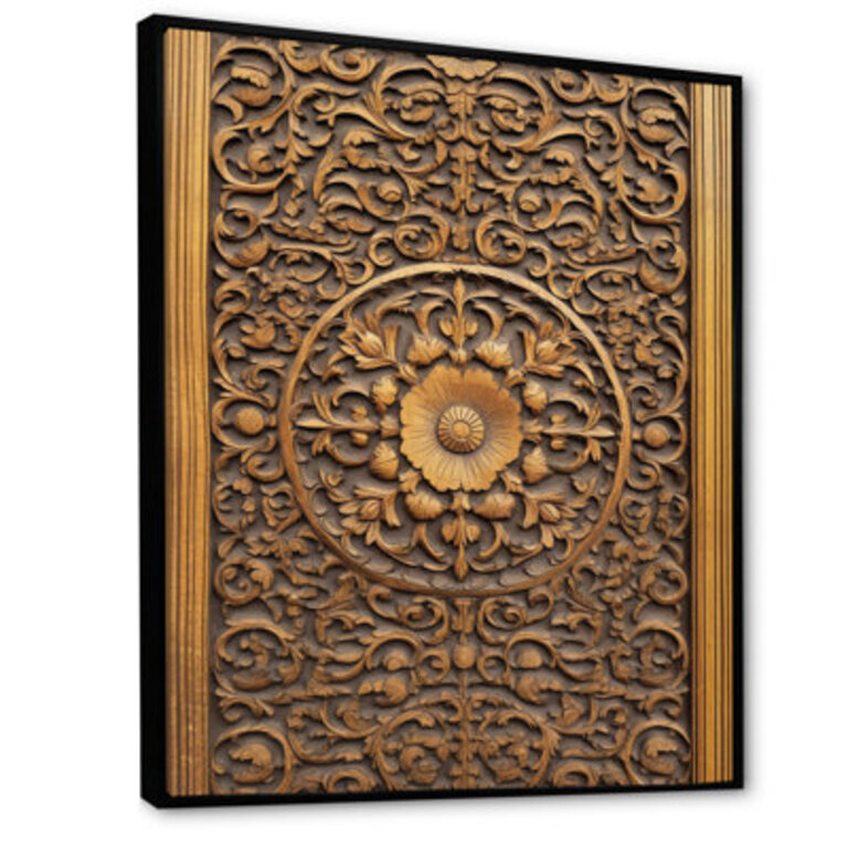 Old Carved Wooden Door XII On Canvas Print