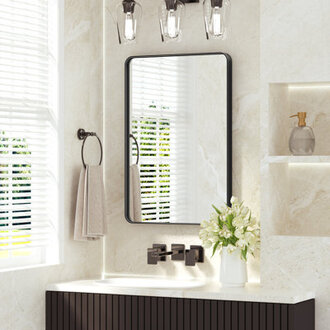 Leaderville 12 Thick Aluminum Framed Bathroom Mirror