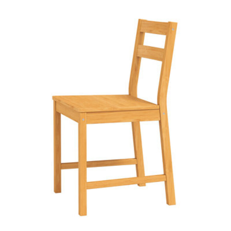Lark Manor Solid Wood Side Chair - Set of 2 Modern Straight-Back Dining Chairs in Medium Wood Tone