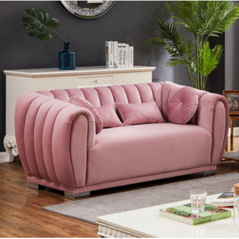 Byrd 91 Velvet Rolled Arm Sofa