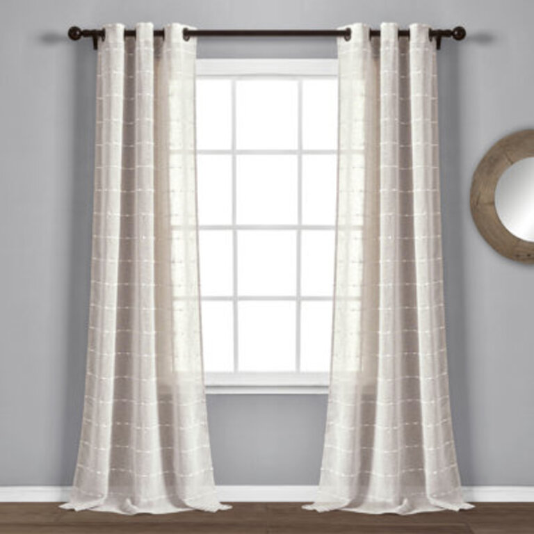 Polyester Sheer Curtain Pair