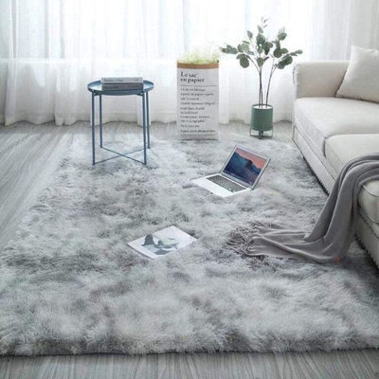 Antonije Tie Dye Shag Area Rug in Gray