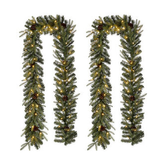 Soperton 9ft Greenery Christmas Garland With Lights