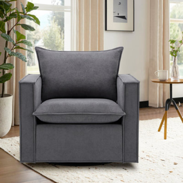 Louretha 34 Wide Fabric Upholstered Swivel Armchair