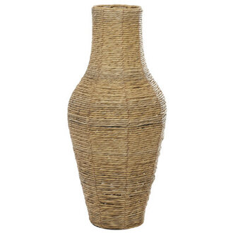 Sabre Brown Faux Seagrass Handmade Tall Woven Floor Vase