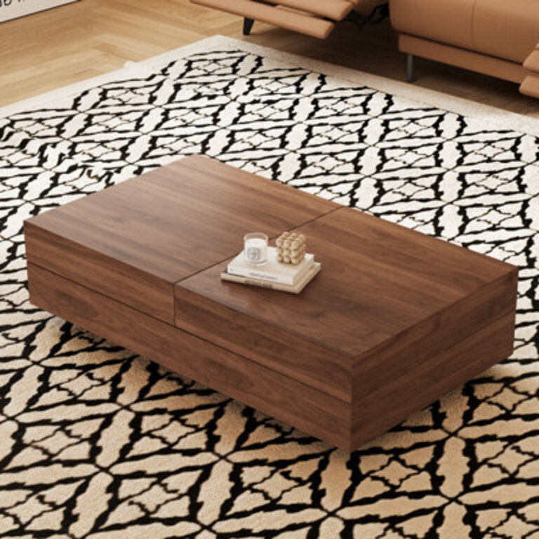 Roanoke Living room coffee table with storage function modern living room furniture Brown