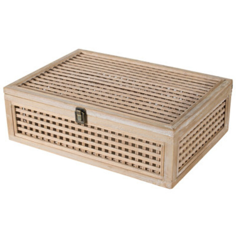 Roehl Brown Bamboo and Fir Wood Woven Box