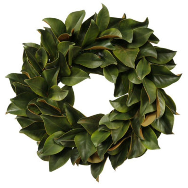 Faux Magnolia Polyester Wreath