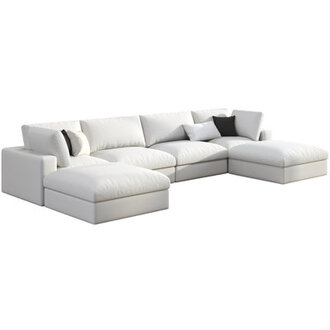 Modechai Sectional Sofa 152 Down Filled Sofa 6 Seats U Shaped Couch with Chaise Ottoman