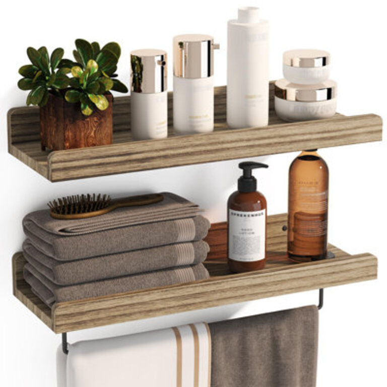 Sihara 2 Piece Wood Floating Shelf