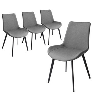 324H Modern Upholstered Dining Chairs Faux Leather Back with Steel Legs for Kitchen Dining Living Reception Office Guest Chairs and Outdoor
