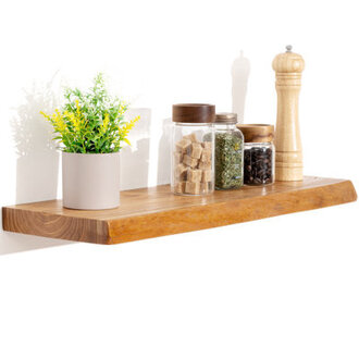 Carsin Irregular Reclaimed Elm Floating Wall Shelf