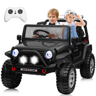 Joyracer 24V 2 Seater Kids Ride on Toys Truck with Remote Control 4200W Motor Electric Battery Powered Toys Car w 4 Wheels Spring Suspension 3 Speeds LED Lights Bluetooth