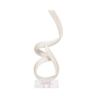 Elysia Decorative Object - Resin  Acrylic - Modern Sculptural Design - 27 Tall - White Finish - Glam  Contemporary Home Accent for Living Room Bedroom or Office