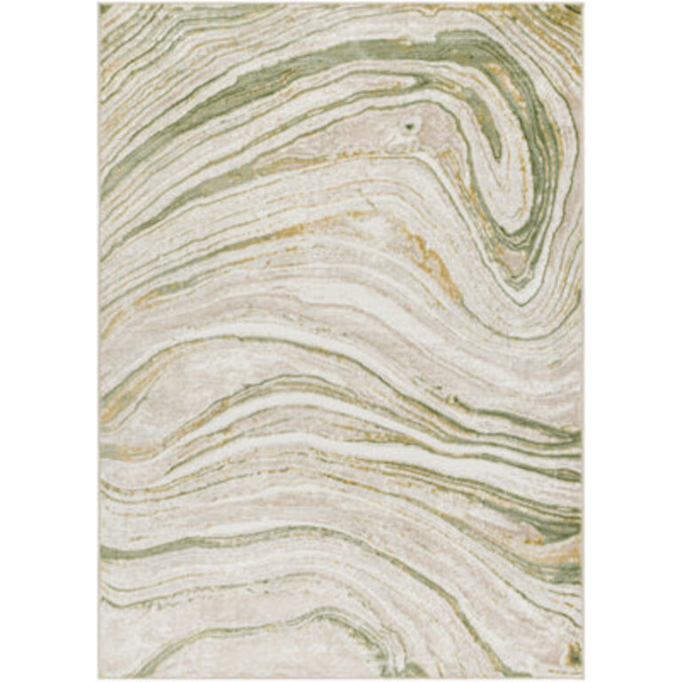 Ashvik Machine Woven Abstract Green Area Rug
