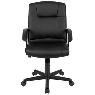 Mid-Back LeatherSoft Office Chair with Armrests