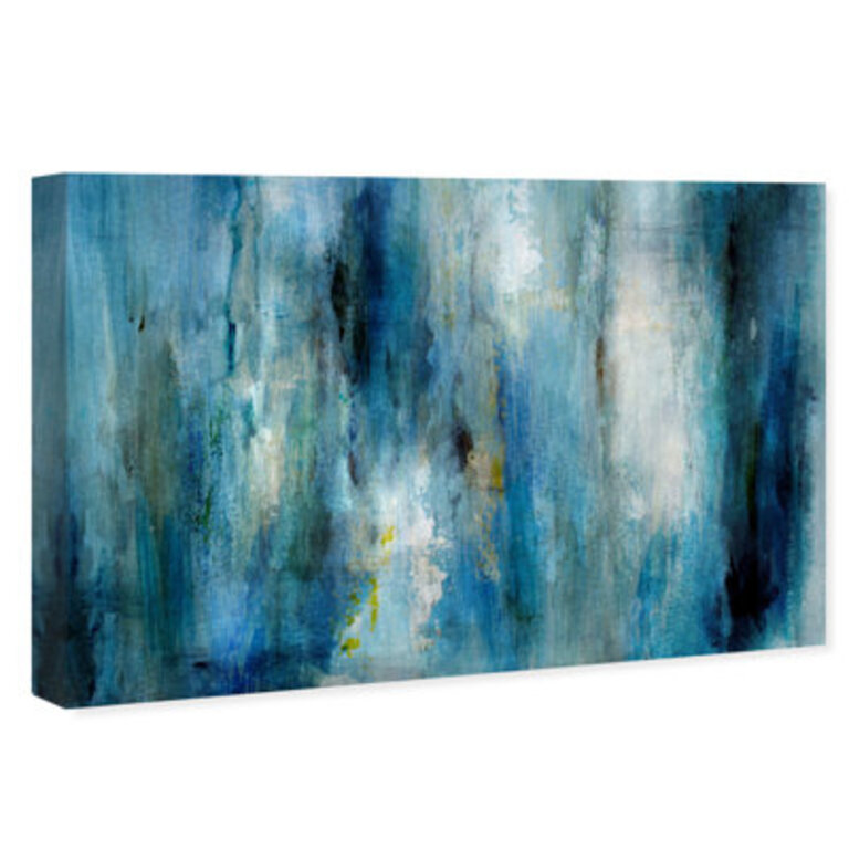 Abstract Plenty Blue Rain Modern  Contemporary Blue