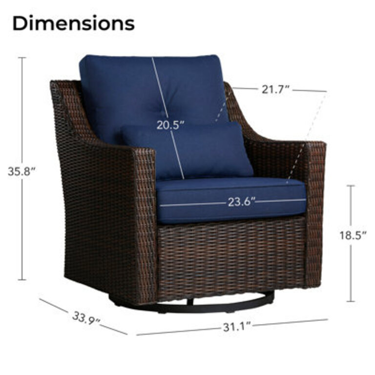 Keaisha Outdoor Swivel Wicker Glider Lounge Chair