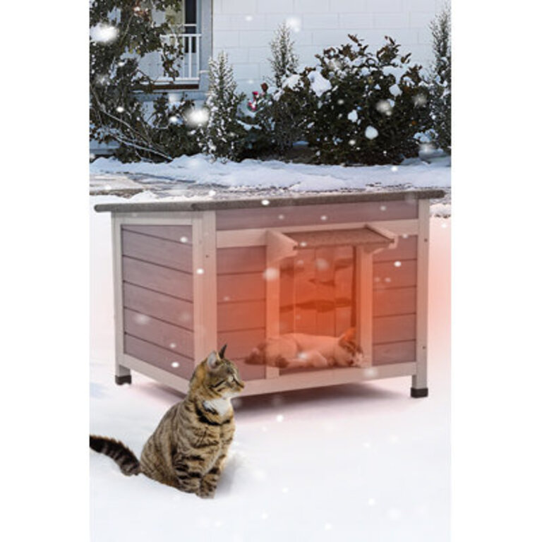 Cat House for Outdoor Cats Feral Kitty Shelter with Insulated Liner for Winter Waterproof Rabbit Hutch for Bunnies Cats