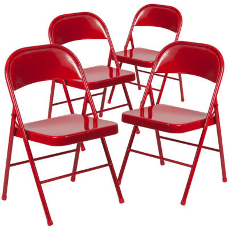 Hercules Series Double Braced Metal Folding Chairs with Footrests