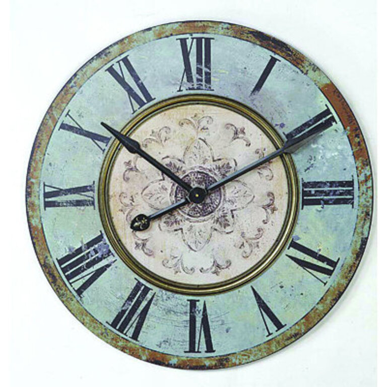 MacAdam Round Wood Wall Clock with Distressed Finish