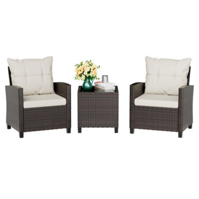 Arlayne 2 - Person Outdoor Rattan Patio Set with Cushions